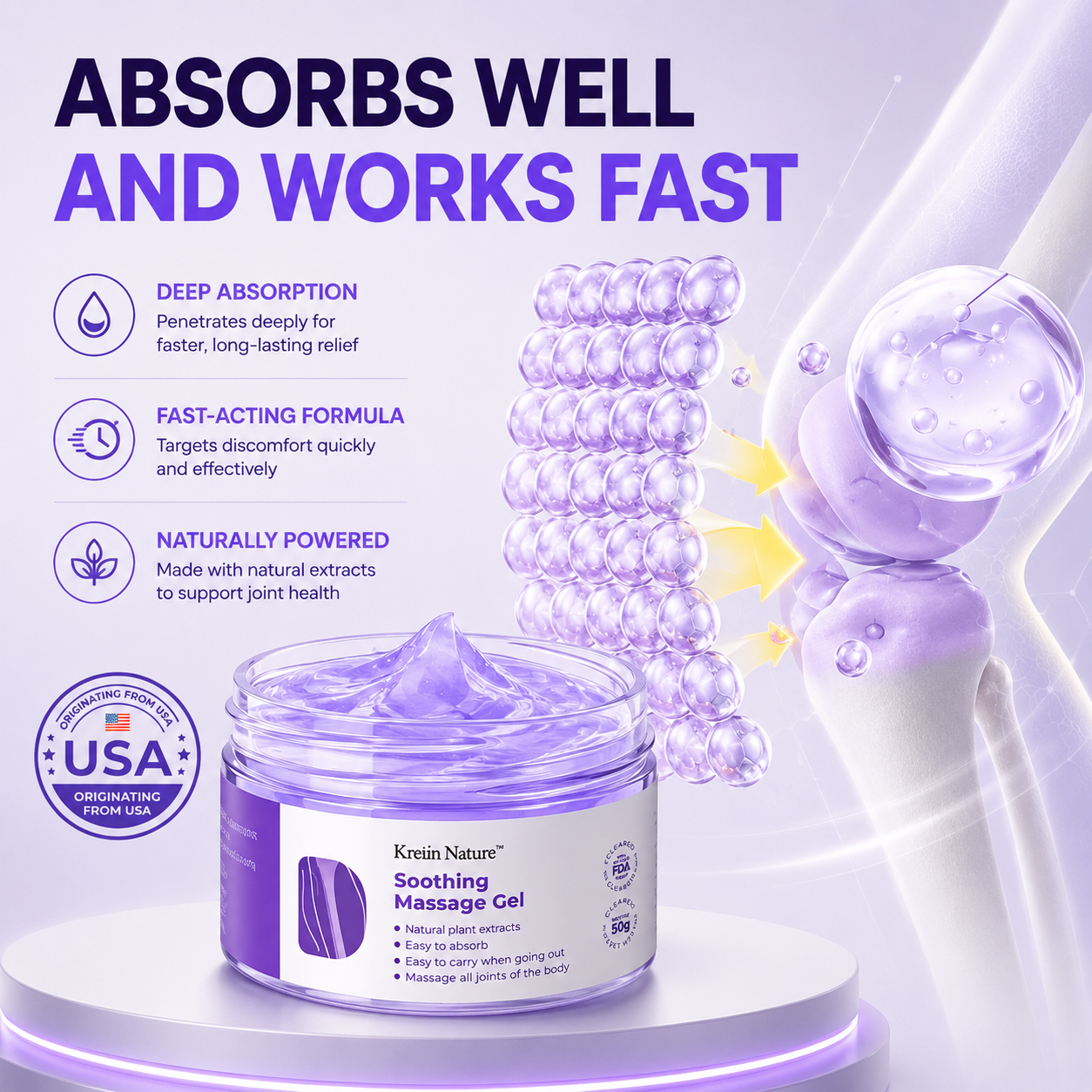 KREAIN Joint Pain Relief Purple Gel