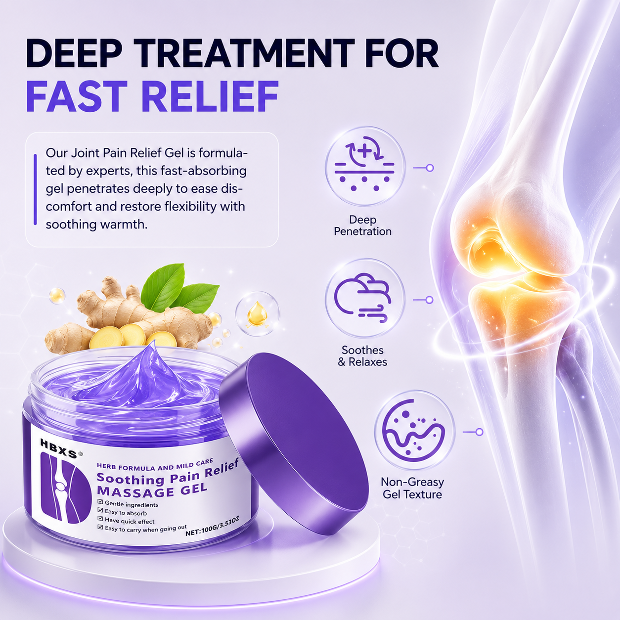 KREAIN Joint Pain Relief Purple Gel