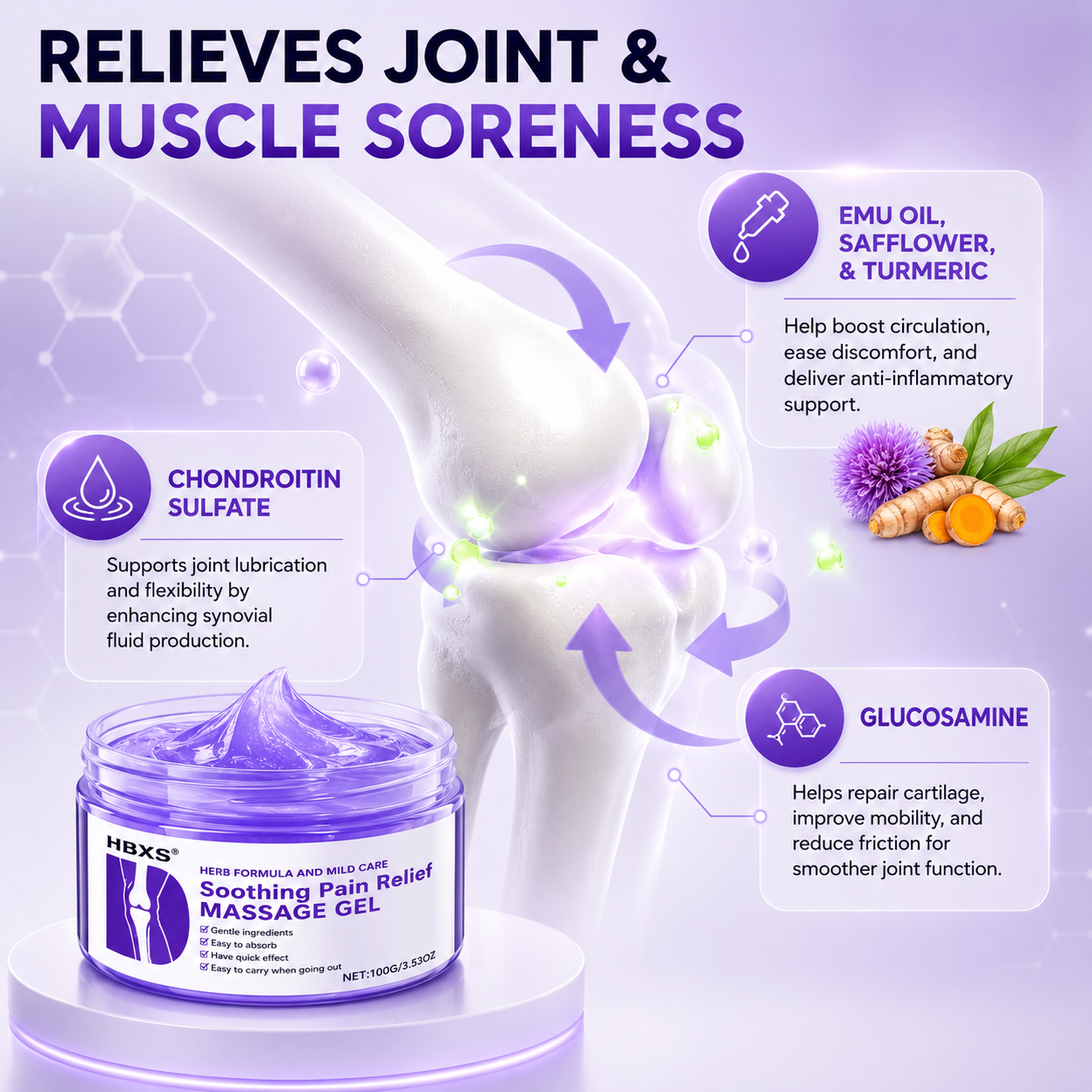 KREAIN Joint Pain Relief Purple Gel
